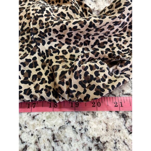 Robbie Bee Womens Size10 Silk Fitted Mini Dress Leopard Print V Neck Mob Wife - Picture 4 of 6